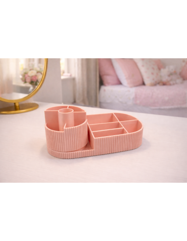 Kosmetik Organizer Lyserød – Ribbet Design...