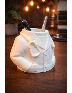 Doctor Pen Holder – White Medical Jacket with Stethoscope 2