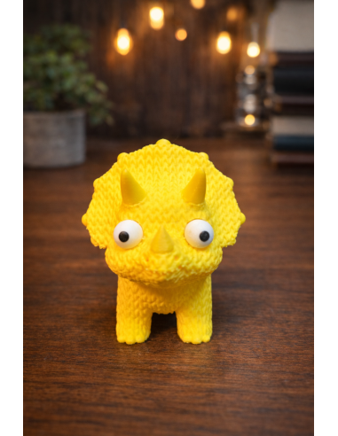 Cute Dino Figure 9cm – Yellow Triceratops