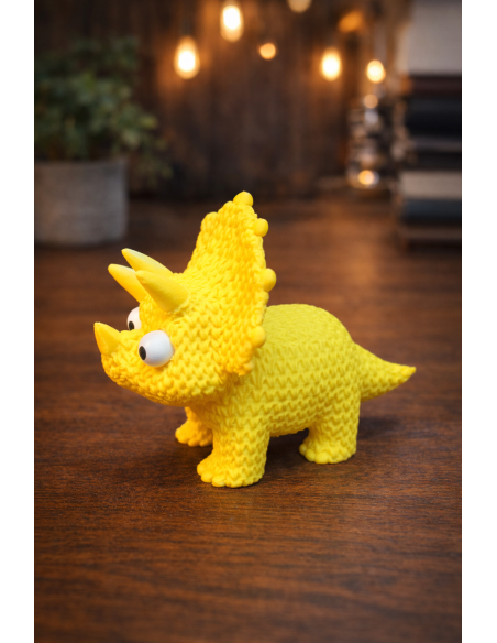 Cute Dino Figure 9cm – Yellow Triceratops