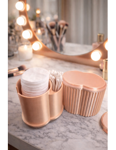 Cosmetic Organizer with Lid – Cotton Pads and Cotton Swabs