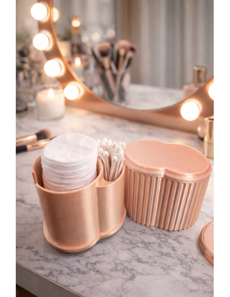 Kosmetik Organizer med Låg – Vat Rondeller og Vatpinde