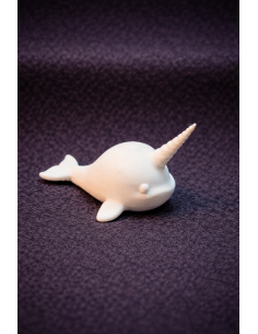 Paint-your-own narwhal figurine 4-6cm – white DIY decoration