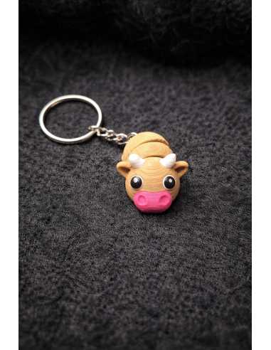 Cow Keychain with Flexible Links