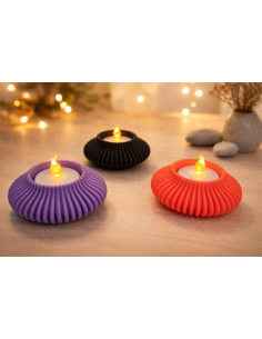 Tea Light Holder 8cm – Sort (inkl. LED fyrfadslys) 2