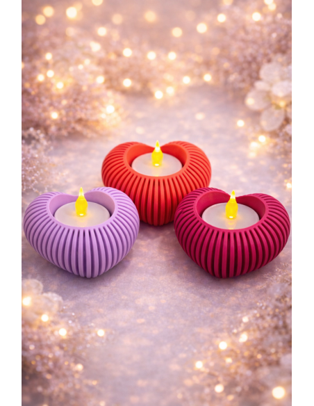 Tea Light Holder Heart (incl. LED tea light)